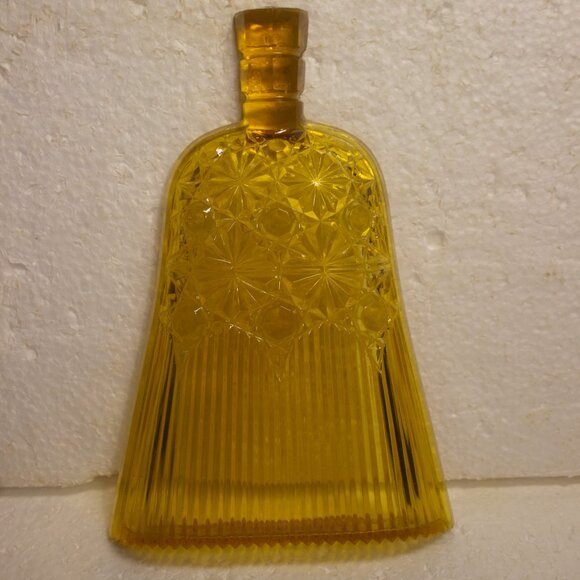 Vintage Amber Glass Candy Dish or Trinket Dish Daisy and Button Pattern - Picture 2 of 6